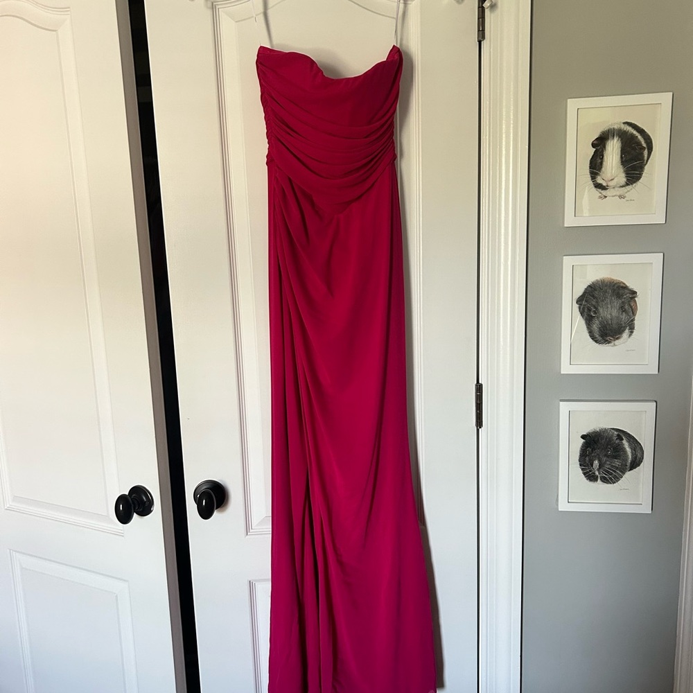 Lulus Pink Strapless Prom Dress